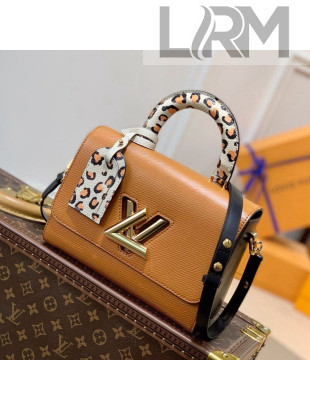 Louis Vuitton Twist MM Handbag in Epi Leather and Leopard Print M58689 Gold Brown For 2021 Wild at Heart