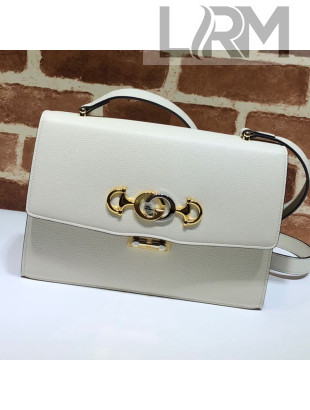 Gucci Zumi Grainy Leather Small Shoulder Bag 576388 White 2019