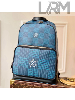 Louis Vuitton Men's Campus Backpack in Damier Check Canvas N50008 Navy Blue 2021