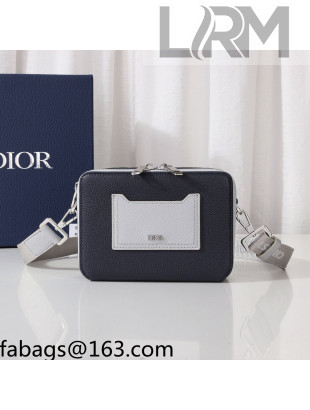 Dior Grained Calf Leather Messenger Bag Navy Blue 2021