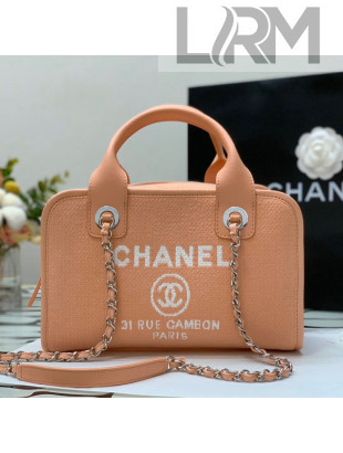 Chanel Mixed Fibers Bowling Bag 28cm A92749 Orange 2022