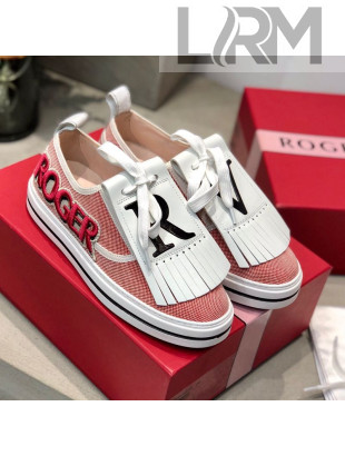 Roger Vivier Canvas Sneakers with Detachable Tassel Pink 2020