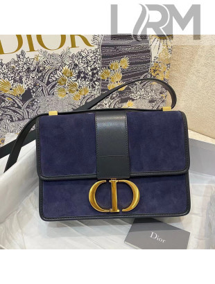 Dior 30 Montaigne Bag in Blue Suede Calfskin 2021