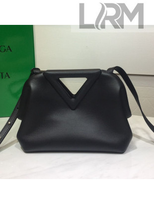 Bottega Veneta Calfskin Small Point Top Handle Bag Black 2021
