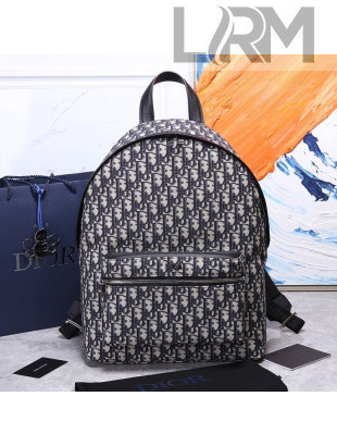 Dior Oblique Canvas Medium Backpack Blue/Black/Beige 2021 120231