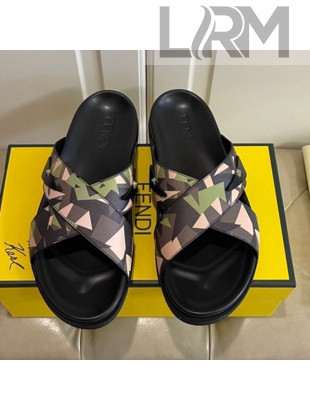 Fendi Men's Famouflage Flat Slide Sandals 06 2021