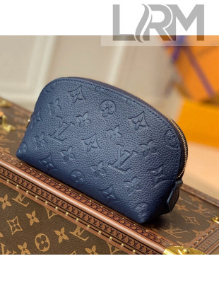 Louis Vuitton Cosmetic Pouch PM in Monogram Leather M69413 Navy Blue/Red 2021