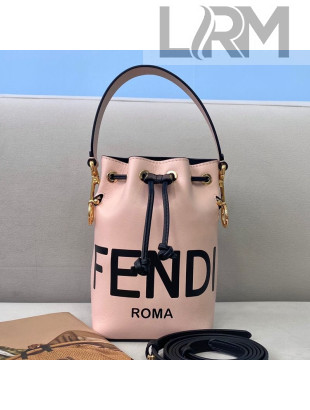 Fendi Mon Tresor Mini Bucket Bag in Pink Logo Leather 2021