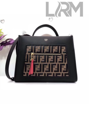 Fendi Runaway F Small Bag With Exotic Details Black/Brown 2018