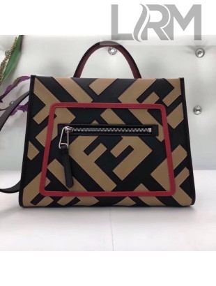 Fendi Runaway F Small Bag With Exotic DetailsBlack/Brown/Red 2018 