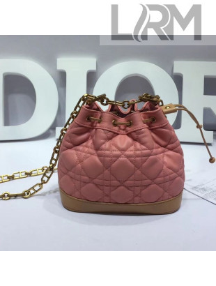 Dior Miss Dior Lambskin Mini Bucket Bag Pink 2019