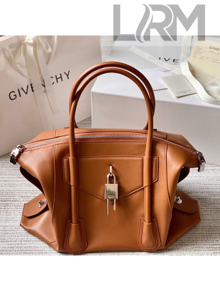 Givenchy Medium Antigona Soft Lock Bag in Smooth Leather Brown 2022