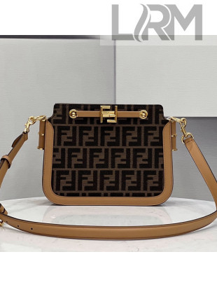 Fendi Touch Gusseted FF Fabric Bag Brown 2021 8531