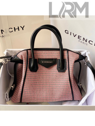 Givenchy Small Antigona Soft Bag in Red Fabric and Black Leather 2022