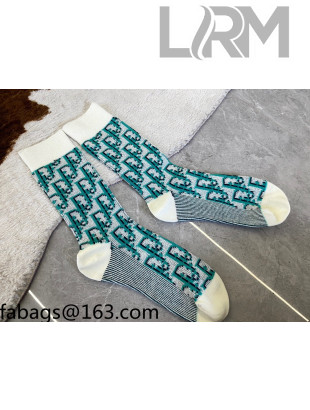 Dior Oblique Short Socks Green 2021  