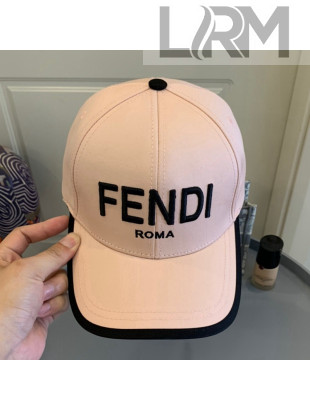 Fendi Embroidered Baseball Hat Black/Pink 2021