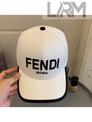 Fendi Embroidered Baseball Hat Black/White 2021