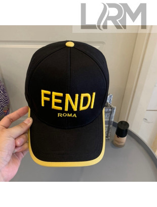 Fendi Embroidered Baseball Hat Black Fabric 2021
