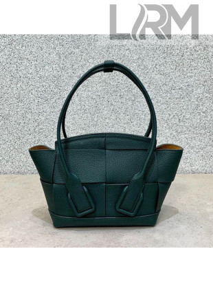 Bottega Veneta Arco Mini Bag in Grained Maxi Woven Calfskin Dark Green 2020