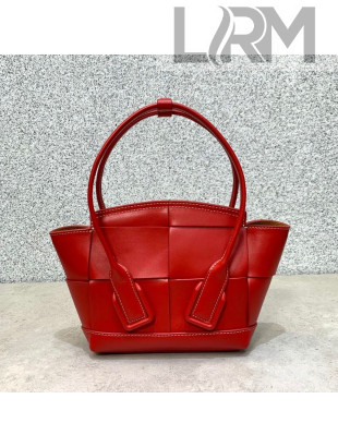 Bottega Veneta Arco Mini Bag in Smooth Maxi Woven Calfskin Red 2020