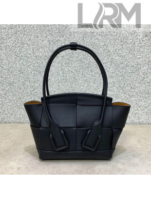 Bottega Veneta Arco Mini Bag in Grained Maxi Woven Calfskin Black 2020