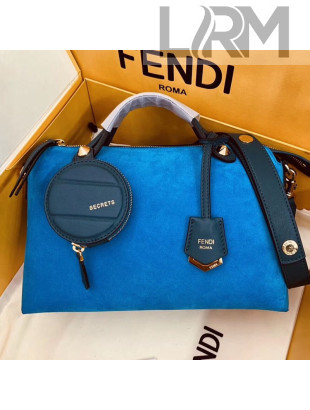 Fendi Suede By The Way Regular Boston Bag Blue 2019