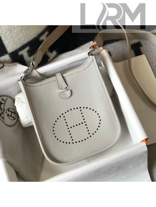 Hermes Evelyne Mini Bag 18cm in Togo Calfskin Pearly Grey 2021