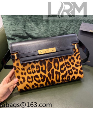 Saint Laurent Manhattan Shoulder Bag in Leopard Print Pony-Fur 579271 Yellow 2021
