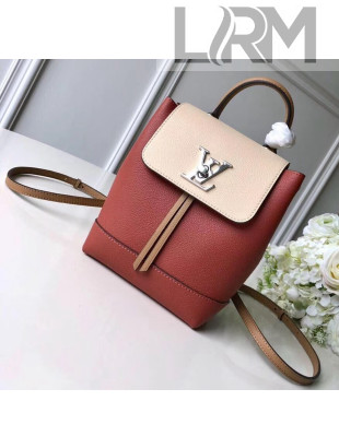 Louis Vuitton Grainy Calfskin Lockme Mini Backpack Brown/Beige M54573