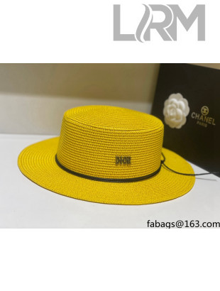 Dior Straw Wide Brim Hat DH31401 Yellow 2022