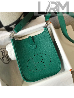 Hermes Evelyne Mini Bag 18cm in Togo Calfskin Emerald Green 2021