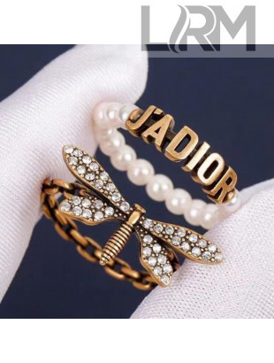 Dior J'Adior Bee Ring Set Aged Gold 2021