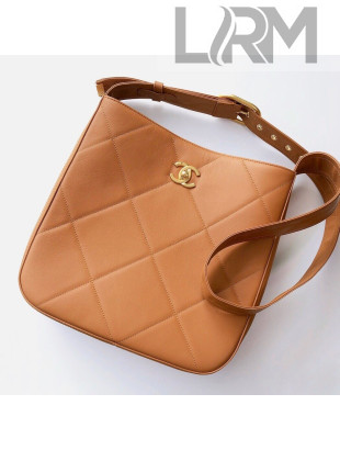 Chanel Hobo Bag in Calfskin AS2844 Brown 2021 