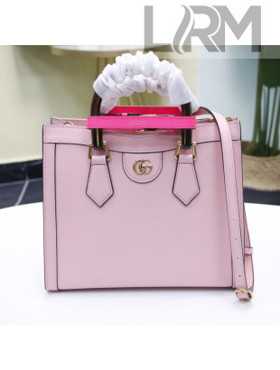 Gucci Diana Leather Small Tote Bag 660195 Pastel Pink 2021