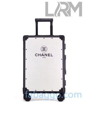 Chanel Matte Travel Luggage White 2020