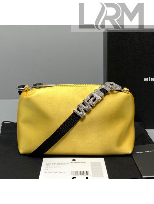Alexander Wang Heiress Silk Mini Pouch Bag with Crystal Logo 3068 Yellow 2021
