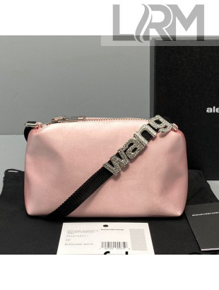 Alexander Wang Heiress Silk Mini Pouch Bag with Crystal Logo 3068 Pink 2021