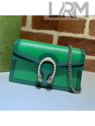 Gucci Dionysus Leather Super Mini Bag 476432 Bright Green 2021