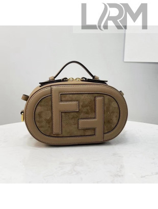 Fendi Mini Camera Bag in Khaki Leather and Suede 2021 8525 