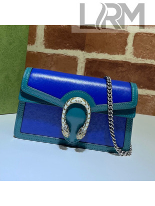 Gucci Dionysus Leather Super Mini Bag 476432 Blue/Turquoise 2021