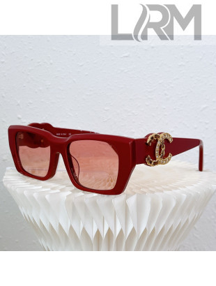 Chanel Sunglasses CHS800603 Red 2022
