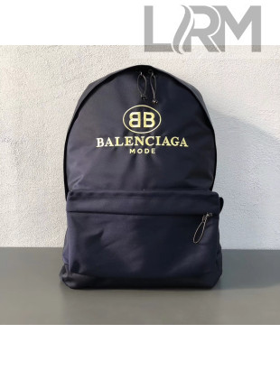 Balenciaga Mode Embroidered Backpack Deep Blue 2018