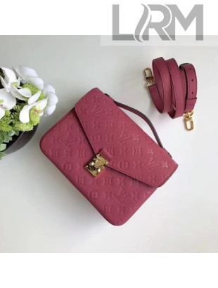 Louis Vuitton Monogram Empreinte Leather Pochette Metis Bag Deep Pink M44293