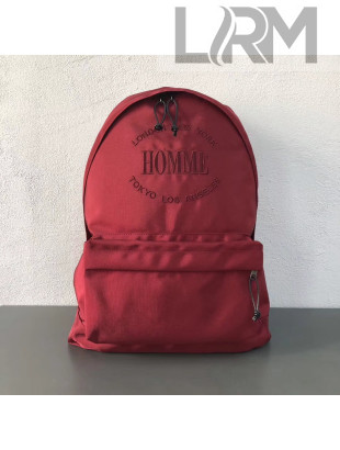 Balenciaga Explorer Nylon Backpack Embroidered "Homme" Red 2018