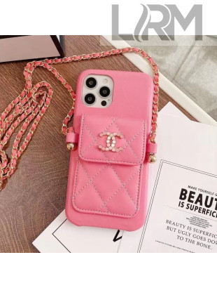 Chanel Leather Pouch iPhone Case Pink 2021