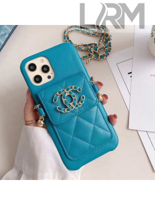 Chanel 19 Pouch iPhone Case Blue 2021