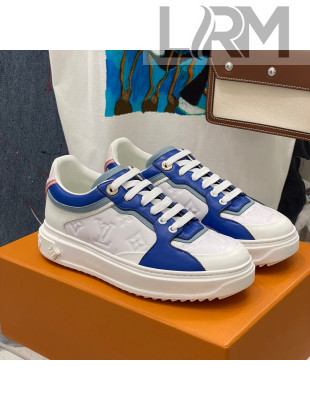 Louis Vuitton Time Out Sneaker in Monogram-embossed Leather White/Blue 2022
