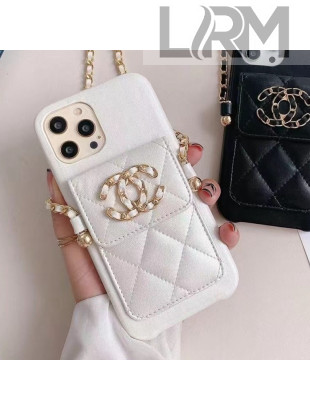 Chanel 19 Pouch iPhone Case White 2021