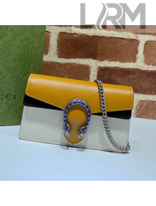 Gucci Dionysus Leather Super Mini Bag 476432 Orange/White 2021