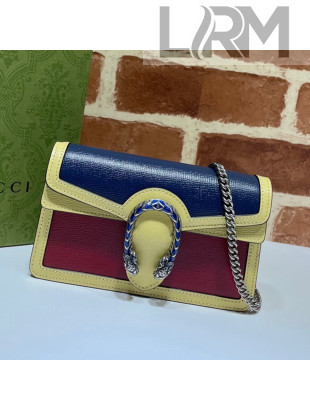 Gucci Dionysus Leather Super Mini Bag 476432 Navy Blue/Ruby Red 2021
